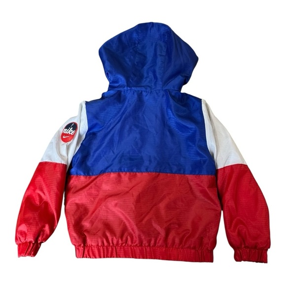 Nike Toddler Red White & Blue Color Block Hooded Fleece Lined Jacket Size 2T - Picture 3 of 10